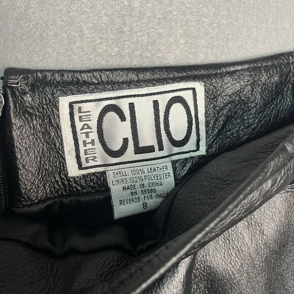 Vintage CLIO 100% Leather Pencil Skirt Size 8 |‎ 90s Minimalism Capsule Wardrobe - Picture 5 of 10